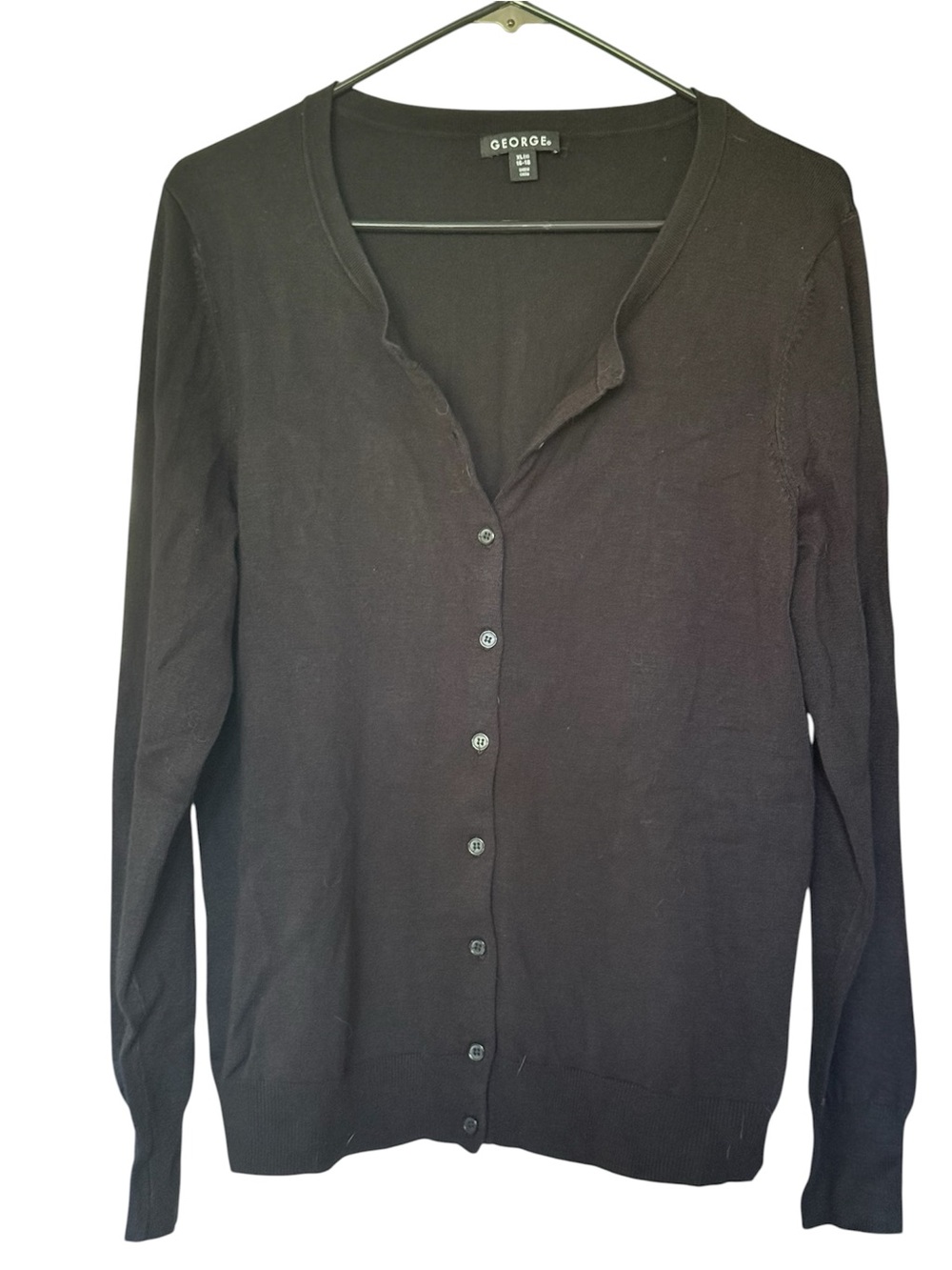 GEORGE Black Button-Front Women's Cardigan Size XL 16-18